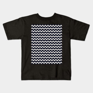 Pretty Simple Chevron Stripes Navy Blue and White Shadow Kids T-Shirt